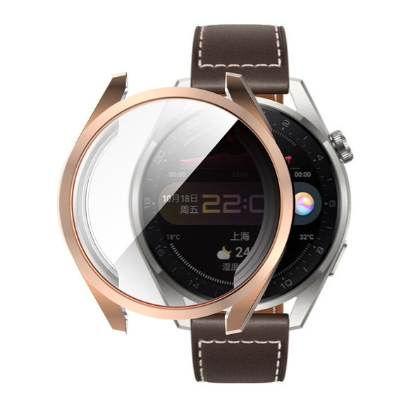 For Huawei Watch 3 Pro 48mm ENKAY Hat-Prince Full Coverage Transparent Soft Case TPU HD Clear Cover(Rose Gold) - Watch Cases by ENKAY
