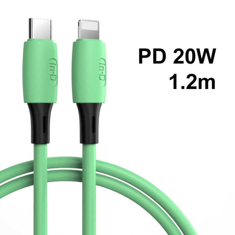 ENKAY Hat-Prince ENK-CB209 PD 20W 3A Type-C to 8 Pin Silicone Data Sync Fast Charging Cable, Cable Length: 1.2m(Green)