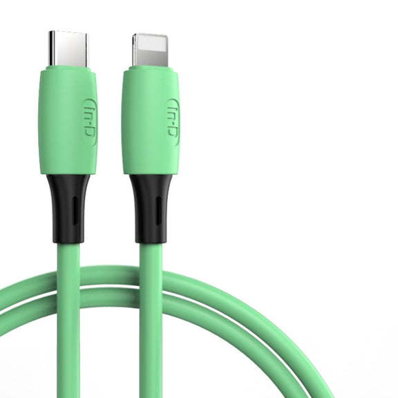 ENKAY Hat-Prince ENK-CB209 PD 20W 3A Type-C to 8 Pin Silicone Data Sync Fast Charging Cable, Cable Length: 1.2m(Green)