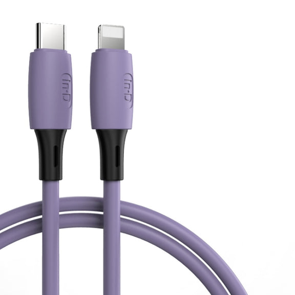 ENKAY Hat-Prince ENK-CB209 PD 20W 3A Type-C to 8 Pin Silicone Data Sync Fast Charging Cable, Cable Length: 1.2m(Purple)