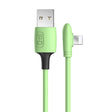 ENKAY Hat-Prince ENK-CB210 2.4A USB to 8 Pin 90 Degree Elbow Silicone Data Sync Fast Charging Cable, Cable Length: 1.2m(Green) - Normal Style Cable by ENKAY | Online Shopping South Africa | PMC TechLife | Buy Now Pay Later Mobicred