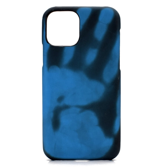 For iPhone 13 Pro Paste Skin + PC Thermal Sensor Discoloration Case (Black Blue)