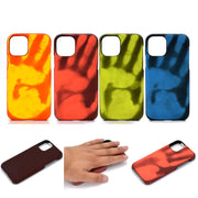 For iPhone 13 Pro Paste Skin + PC Thermal Sensor Discoloration Case (Black Blue)