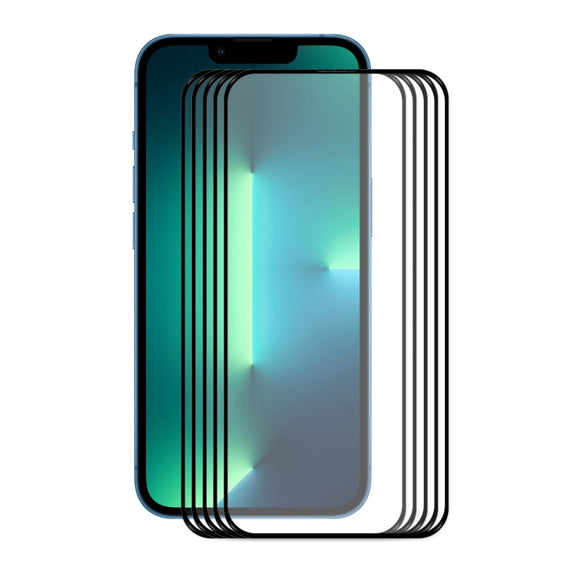 For iPhone 13 Pro Max 5pcs ENKAY Hat-Prince Full Glue 0.26mm 9H 2.5D Tempered Glass Screen Protector Full Coverage Film