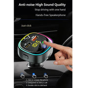 BT08D FM Transmitter Hands-free Car Kit MP3 Audio Player with QC3.0 + PD18W 5A Auto Fast Charger FM Modulator