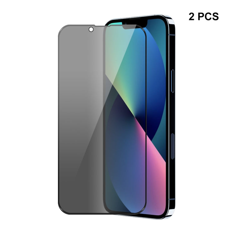 For iPhone 13 mini 2pcs ENKAY Hat-Prince Full Coverage 28 Degree Privacy Screen Protector Anti-spy Tempered Glass Film
