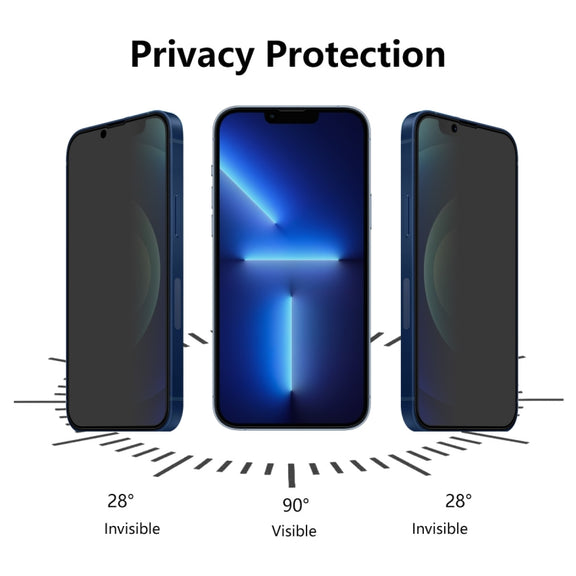 For iPhone 13 / 13 Pro 2pcs ENKAY Hat-Prince Full Coverage 28 Degree Privacy Screen Protector Anti-spy Tempered Glass Film