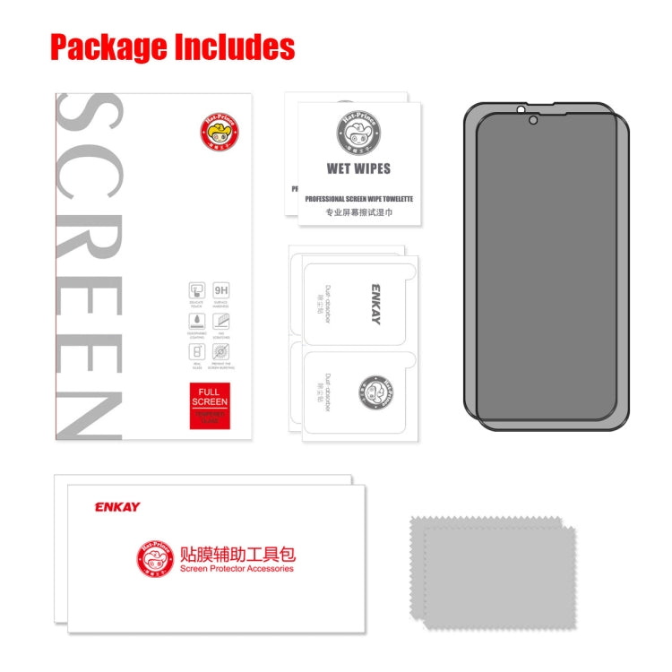 For iPhone 13 Pro Max 2pcs ENKAY Hat-Prince Full Coverage 28 Degree Privacy Screen Protector Anti-spy Tempered Glass Film
