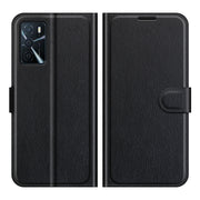 For OPPO A16 Litchi Texture Horizontal Flip Protective Case with Holder & Card Slots & Wallet(Black)