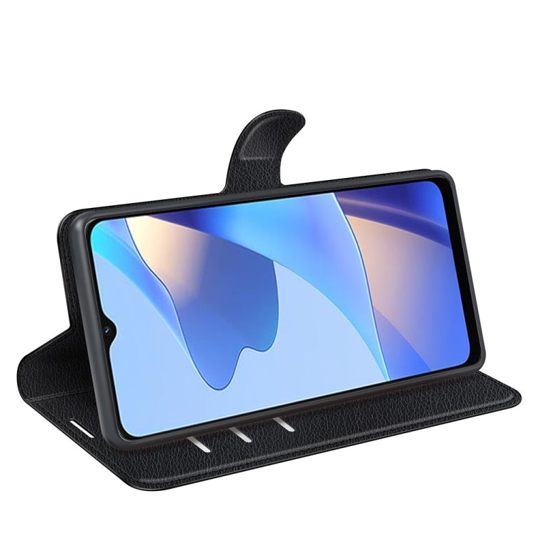 For OPPO A16 Litchi Texture Horizontal Flip Protective Case with Holder & Card Slots & Wallet(Black)