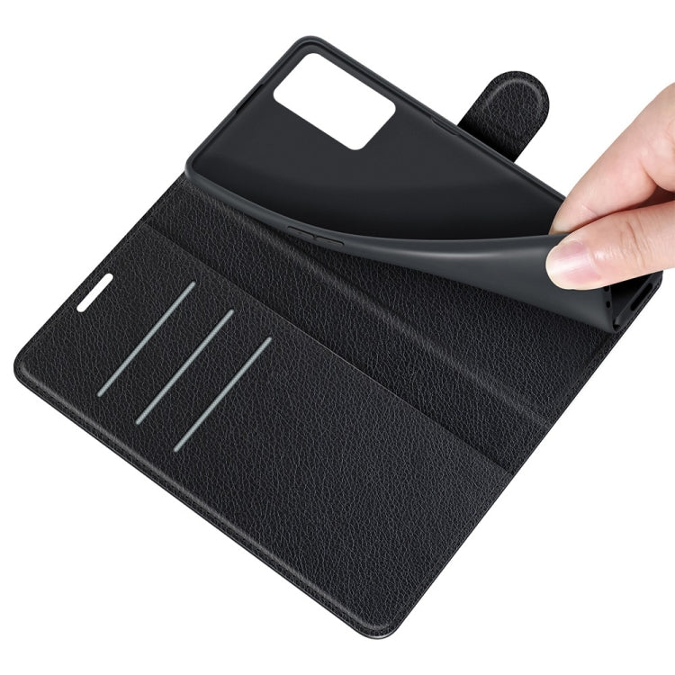 For OPPO A16 Litchi Texture Horizontal Flip Protective Case with Holder & Card Slots & Wallet(Black)
