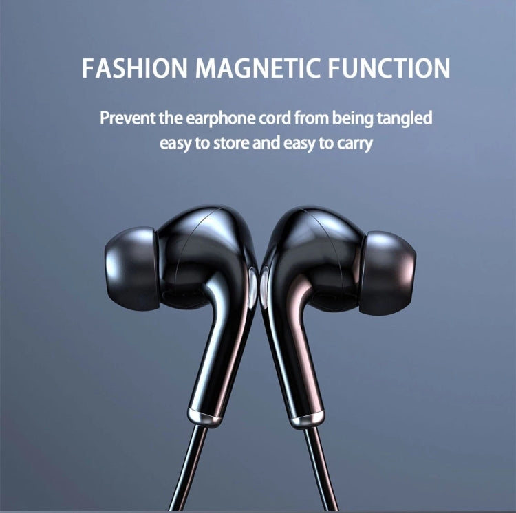 960 Neckband Magnetic Stereo Headphone with LED Display Support TF Card(Black)