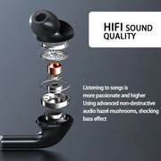 960 Neckband Magnetic Stereo Headphone with LED Display Support TF Card(Black)