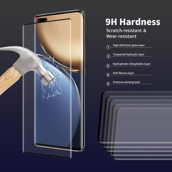 2 PCS For Honor Magic3 / 3 Pro / 3 Pro+ ENKAY Hat-Prince 3D Curved Explosion-proof Full Coverage Film Heat Bending Tempered Glass Protector