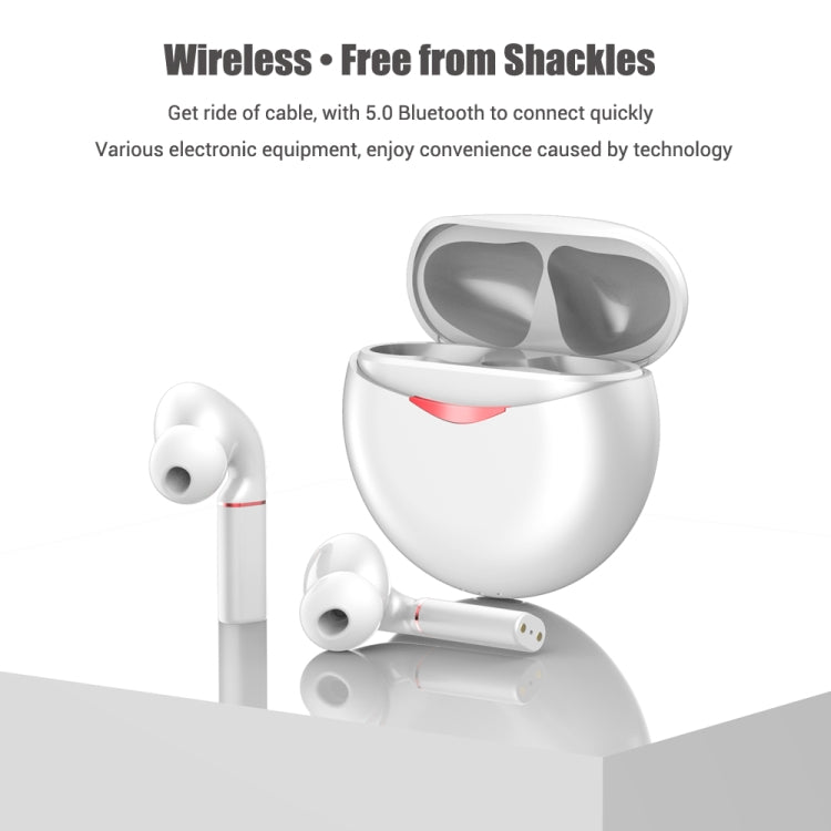 T&G T50 Sport TWS Bluetooth Earphone HIFI Noise Canceling Handfree Earbuds with Microphone(White)