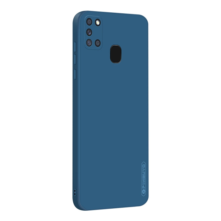 For Samsung Galaxy A21s PINWUYO Touching Series Liquid Silicone TPU Shockproof Case(Blue)