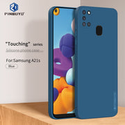 For Samsung Galaxy A21s PINWUYO Touching Series Liquid Silicone TPU Shockproof Case(Blue)