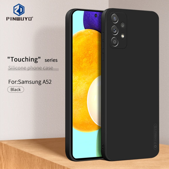 For Samsung Galaxy A52 4G/5G PINWUYO Touching Series Liquid Silicone TPU Shockproof Case(Black)