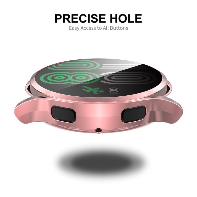 For Samsung Galaxy Watch4 44mm ENKAY Hat-Prince Full Coverage Electroplated Soft TPU Case with Screen Protection(Rose Gold)