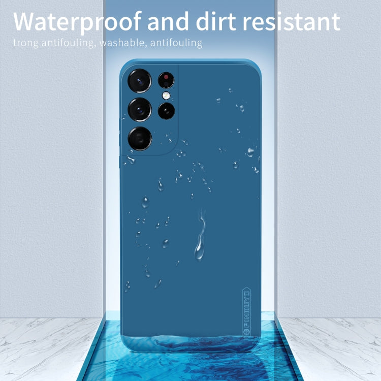 For Samsung Galaxy S21 Ultra 5G PINWUYO Touching Series Liquid Silicone TPU Shockproof Case(Blue)