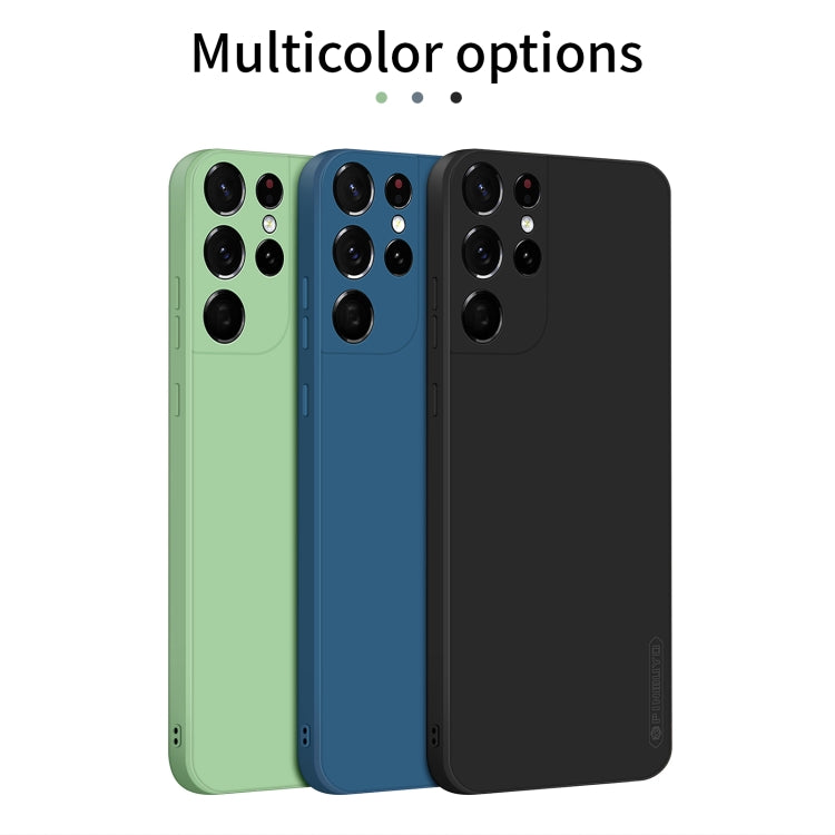 For Samsung Galaxy S21 Ultra 5G PINWUYO Touching Series Liquid Silicone TPU Shockproof Case(Blue)