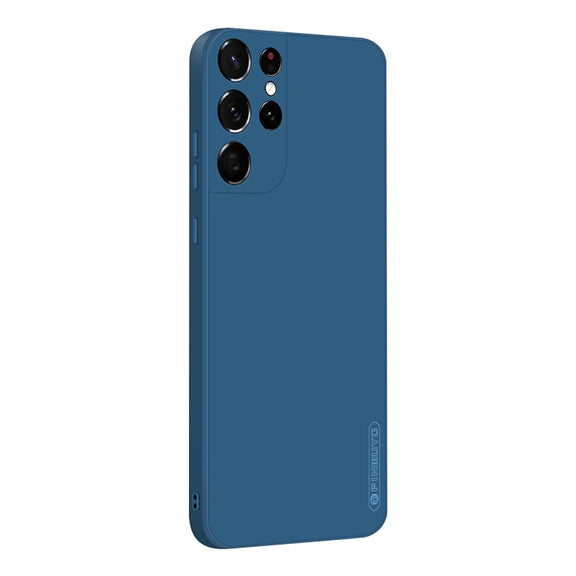 For Samsung Galaxy S21 Ultra 5G PINWUYO Touching Series Liquid Silicone TPU Shockproof Case(Blue)