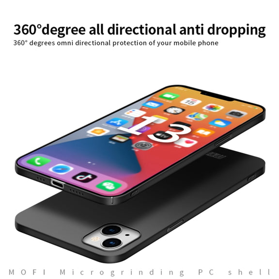 For iPhone 13 MOFI Frosted PC Ultra-thin Hard Case(Black)