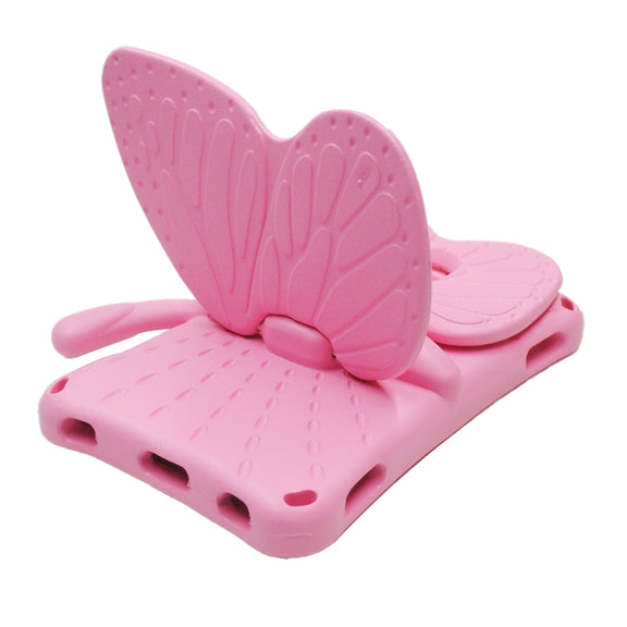 For Amazon Kindle Fire HD 8 2020 Butterfly Bracket Style EVA Children Falling Proof Cover Protective Case(Pink)