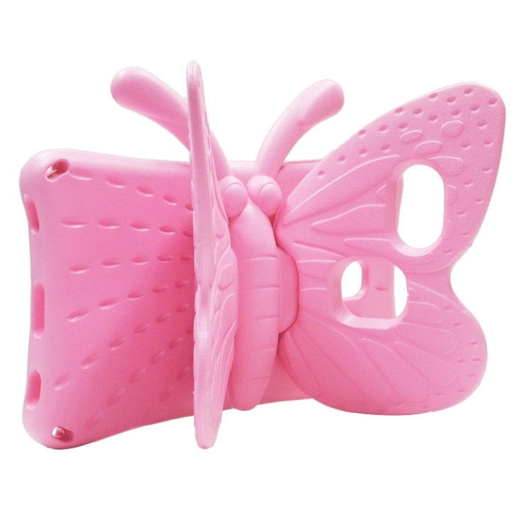 For Amazon Kindle Fire HD 8 2020 Butterfly Bracket Style EVA Children Falling Proof Cover Protective Case(Pink)