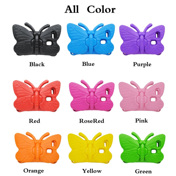 For Amazon Kindle Fire HD 8 2020 Butterfly Bracket Style EVA Children Falling Proof Cover Protective Case(Pink)