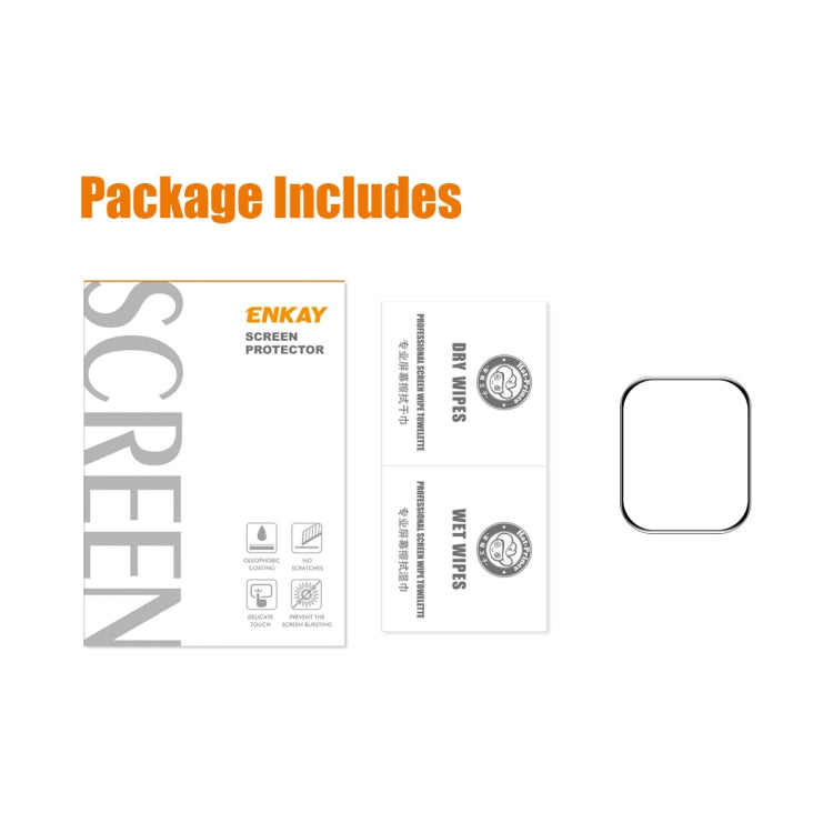 1 PCS ENKAY Hat-Prince 3D Full Coverage Soft PC Edge + PMMA HD Screen Protector Film For Apple Watch Series 7 45mm
