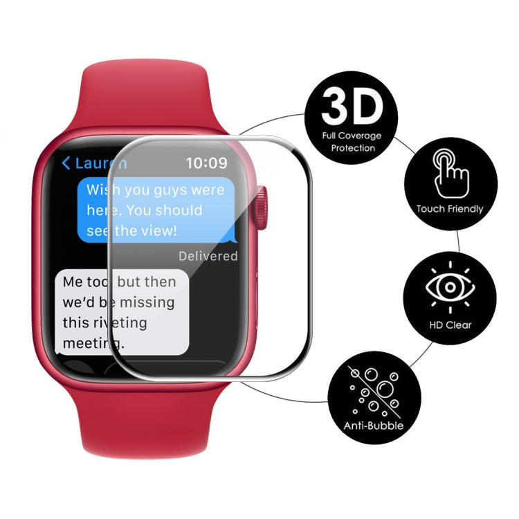 10 PCS For Apple Watch Series 7 41mm ENKAY Hat-Prince 3D Full Coverage Soft PC Edge + PMMA HD Screen Protector Film