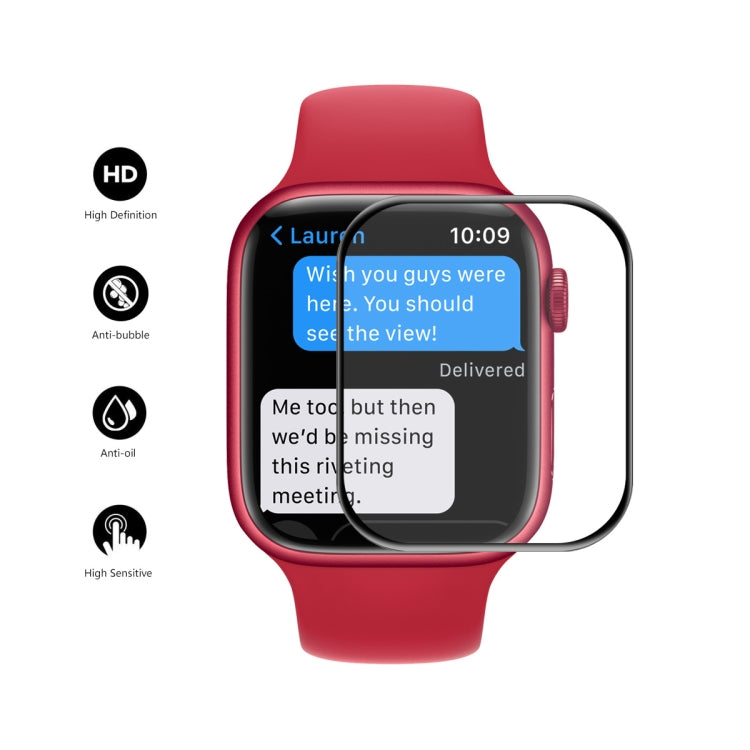 2 PCS ENKAY Hat-Prince Case Friendly 3D Full Screen PET Curved Hot Bending HD Screen Protector Film For Apple Watch Series 7 41mm(Black)