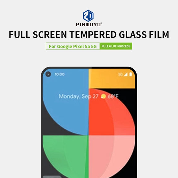 For Google Pixel 5A 5G PINWUYO 9H 2.5D Full Screen Tempered Glass Film(Black)