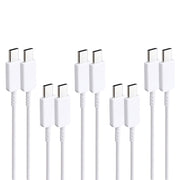 XJ-69 5 PCS 1m 3A USB-C / Type-C to Type-C TPU Charging Sync Data Cable for Mobile Phone(White)