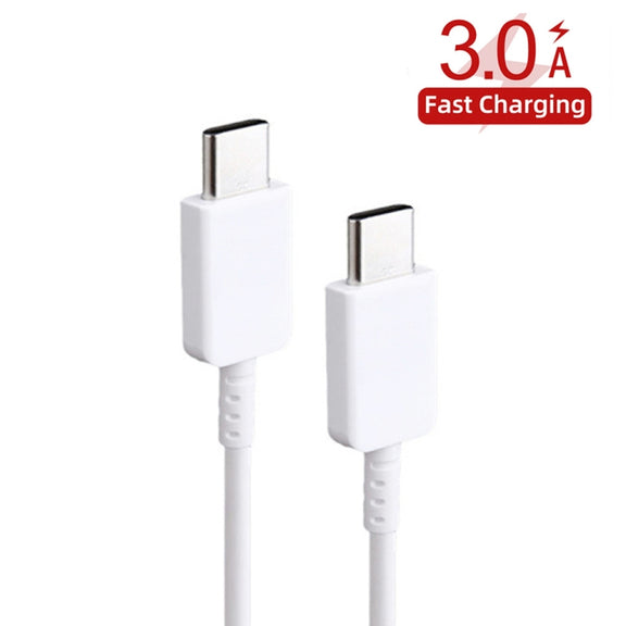 XJ-69 5 PCS 1m 3A USB-C / Type-C to Type-C TPU Charging Sync Data Cable for Mobile Phone(White)