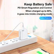 1m PD20W USB-C / Type-C to 8 Pin PD Fast Charging Sync Data Cable for iPhone 13 / 12 Series