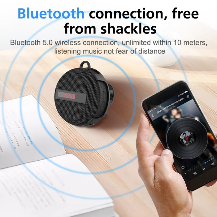 BT368 LED Digital Display Outdoor Portable IPX65 Water-resistant Bluetooth Speaker(Red)