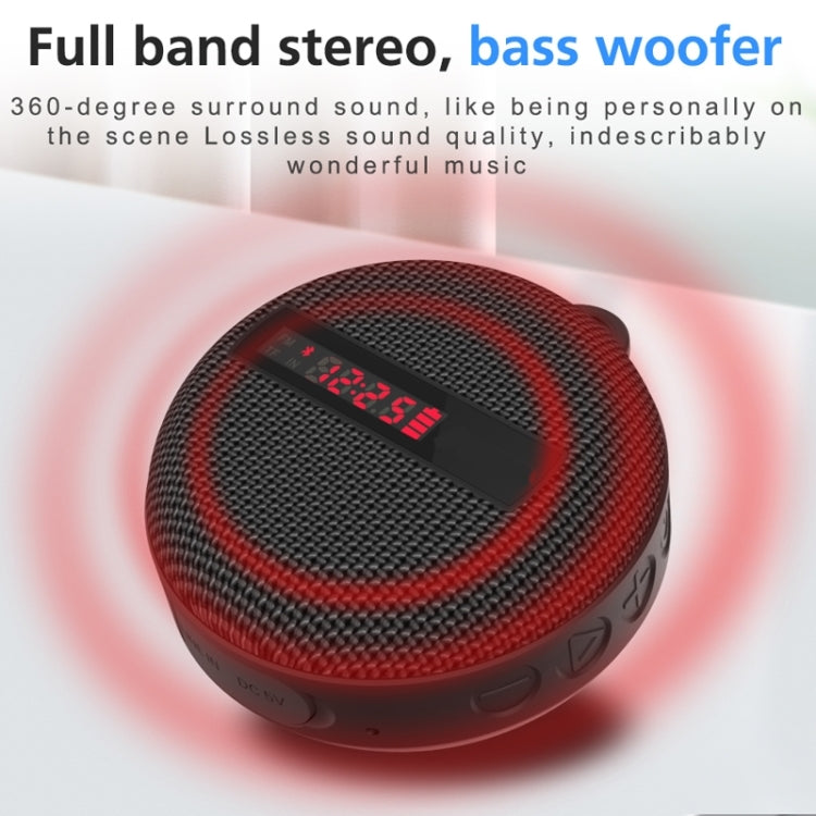 BT368 LED Digital Display Outdoor Portable IPX65 Water-resistant Bluetooth Speaker(Red)