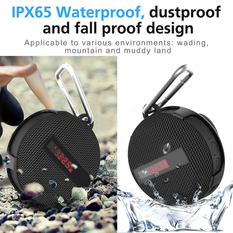 BT368 LED Digital Display Outdoor Portable IPX65 Water-resistant Bluetooth Speaker(Red)