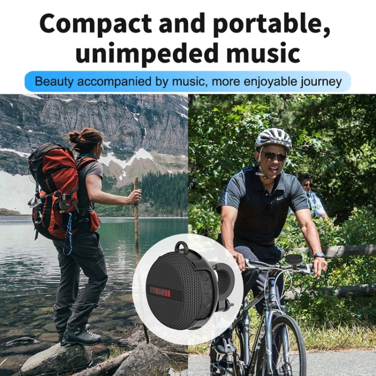 BT368 LED Digital Display Outdoor Portable IPX65 Water-resistant Bluetooth Speaker(Blue)