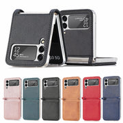 For Samsung Galaxy Z Flip3 5G Litchi Pattern Folding Leather Shockproof Card All-inclusive Case(Pink)