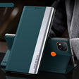 For Xiaomi Redmi 9C Side Electroplated Magnetic Ultra-Thin Horizontal Flip Leather Case with Holder(Green) - Xiaomi Cases by PMC TechLife | Online Shopping South Africa | PMC TechLife | Buy Now Pay Later Mobicred