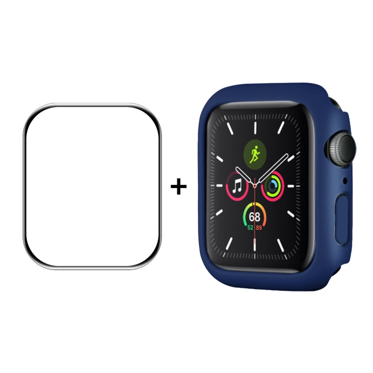 ENKAY Hat-Prince PC Frame + Full Coverage PMMA HD Screen Protector Film For Apple Watch Series 8 / 7 45mm(Dark Blue)