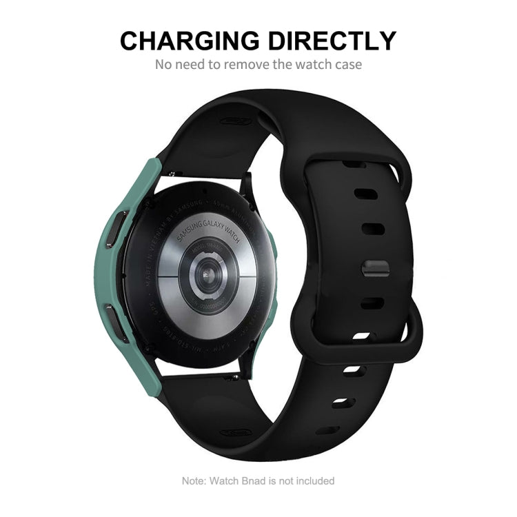 ENKAY Hat-Prince Full Coverage PC Frame + Tempered Glass Protector Composite Case for Samsung Galaxy Watch4 40mm(White) - Watch Cases by ENKAY