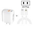CS-20W Mini Portable PD3.0 + QC3.0 Dual Ports Fast Charger with 3A Type-C to 8 Pin Data Cable(US Plug) - free shipping - PMC TechLife - Order now!