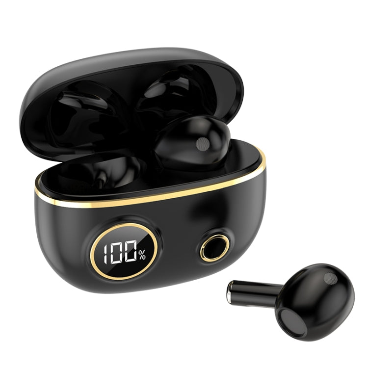PRO100 TWS Bluetooth 5.2 Noise Canceling Water-resistant Earphones 9D Stereo Sports Headphone with Charging Case(Black)