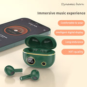 PRO100 TWS Bluetooth 5.2 Noise Canceling Water-resistant Earphones 9D Stereo Sports Headphone with Charging Case(Black)