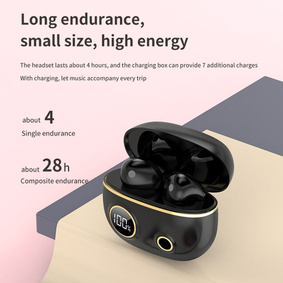 PRO100 TWS Bluetooth 5.2 Noise Canceling Water-resistant Earphones 9D Stereo Sports Headphone with Charging Case(Black)