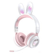 KE-01 Rabbit Ear Wireless Bluetooth 5.0 Stereo Music Foldable Headset with Mic For PC(White Pink) - Headset & Headphone by PMC TechLife | Online Shopping South Africa | PMC TechLife